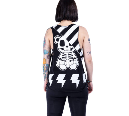 Killer Panda Skull & Crossbones Vest | Black