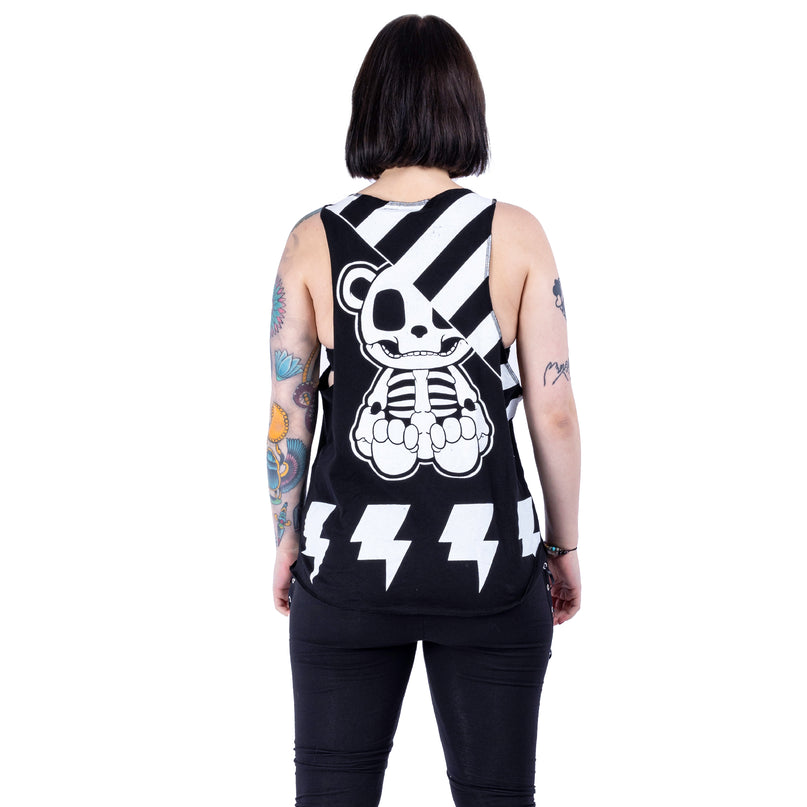 Killer Panda Skull & Crossbones Vest | Black