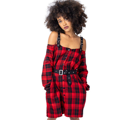 Vixxsin Labyrinth Dress | Red Check