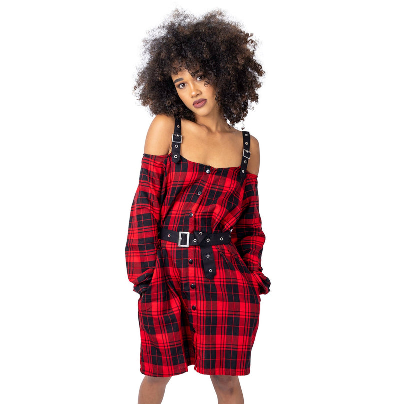 Vixxsin Labyrinth Dress | Red Check