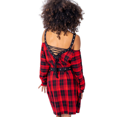 Vixxsin Labyrinth Dress | Red Check