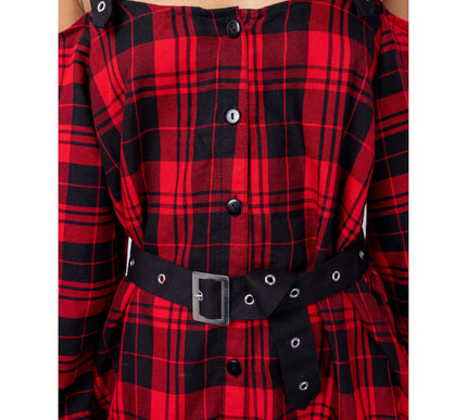 Vixxsin Labyrinth Dress | Red Check