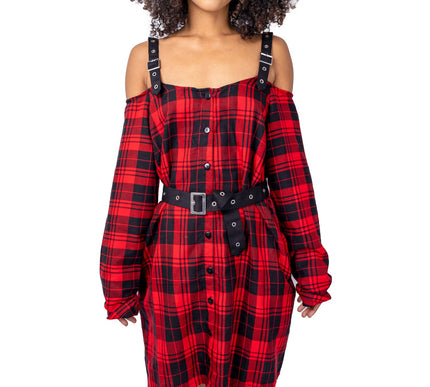 Vixxsin Labyrinth Dress | Red Check