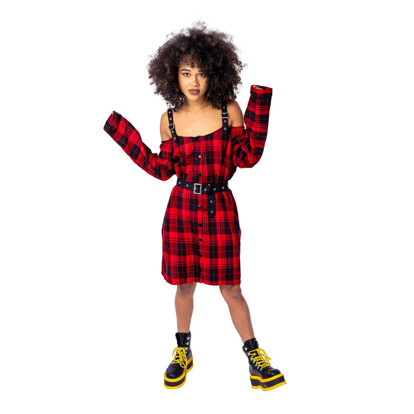 Vixxsin Labyrinth Dress | Red Check