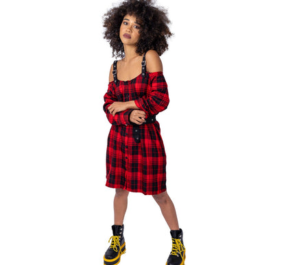 Vixxsin Labyrinth Dress | Red Check