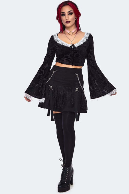 Jawbreaker Lace Frill Mini Skirt | Black