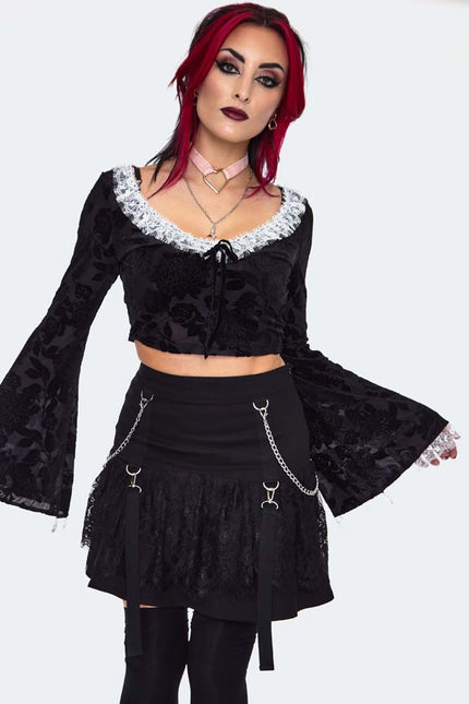 Jawbreaker Lace Frill Mini Skirt | Black