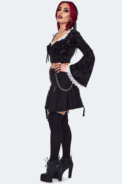 Jawbreaker Lace Frill Mini Skirt | Black