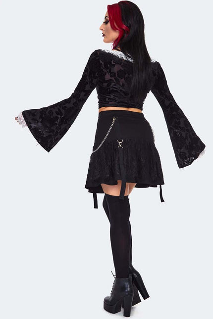 Jawbreaker Lace Frill Mini Skirt | Black
