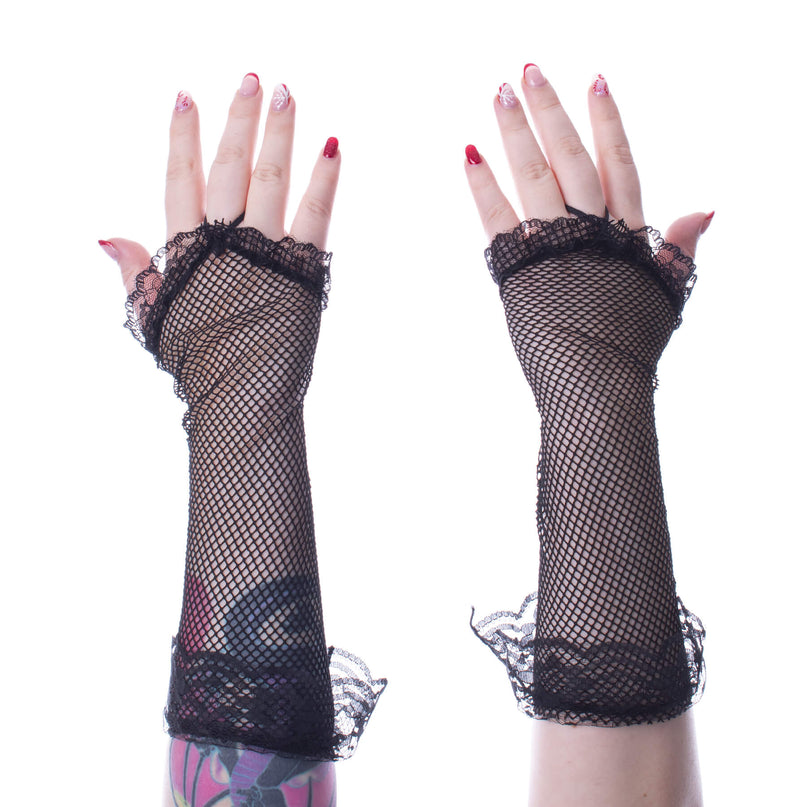 Poizen industries Lace Mesh Gloves | Black