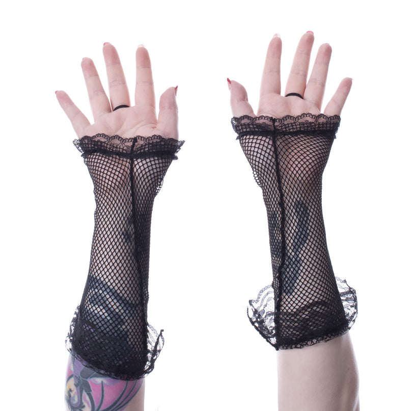 Poizen industries Lace Mesh Gloves | Black