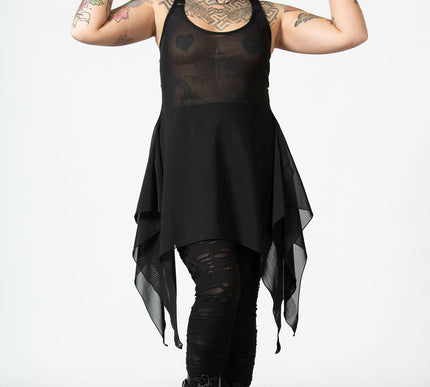 Killstar Liliths Blood Mesh Tunic Vest