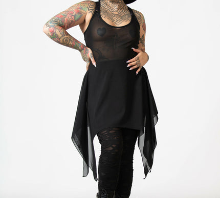 Killstar Liliths Blood Mesh Tunic Vest