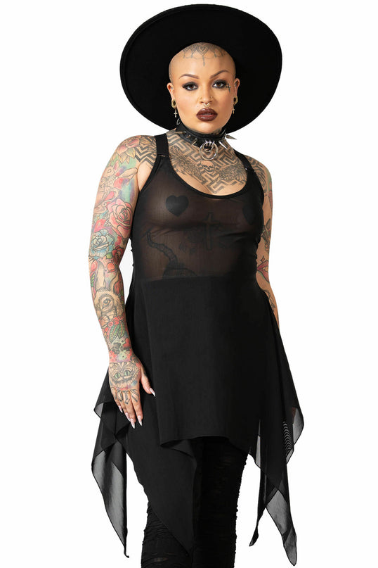 Killstar Liliths Blood Mesh Tunic Vest