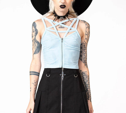 Killstar Lost In Sin Zip Top |PASTEL BLUE