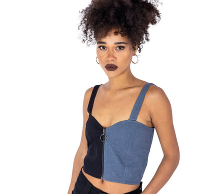 Vixxsin Manic Crop Top | Grey/ Black
