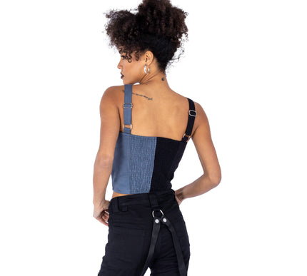 Vixxsin Manic Crop Top | Grey/ Black