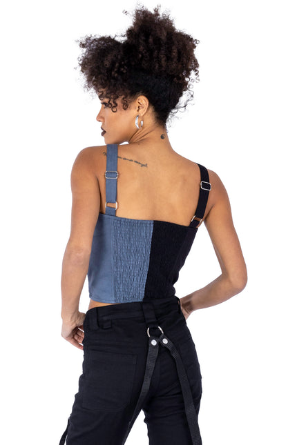 Vixxsin Manic Crop Top | Grey/ Black