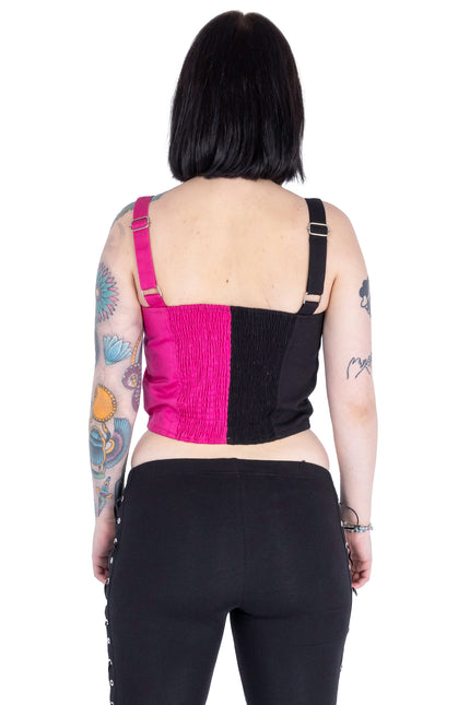 Vixxsin Manic Crop Top | Pink/ Black