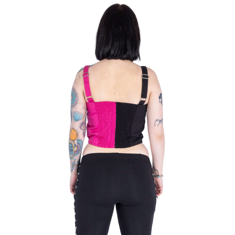 Vixxsin Manic Crop Top | Pink/ Black