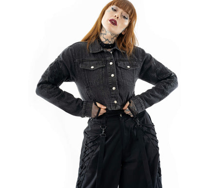 Vixxsin Mariposa Jacket | Black Stonewash