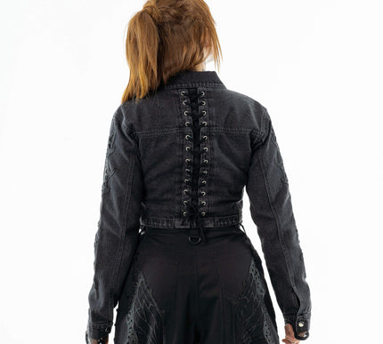 Vixxsin Mariposa Jacket | Black Stonewash