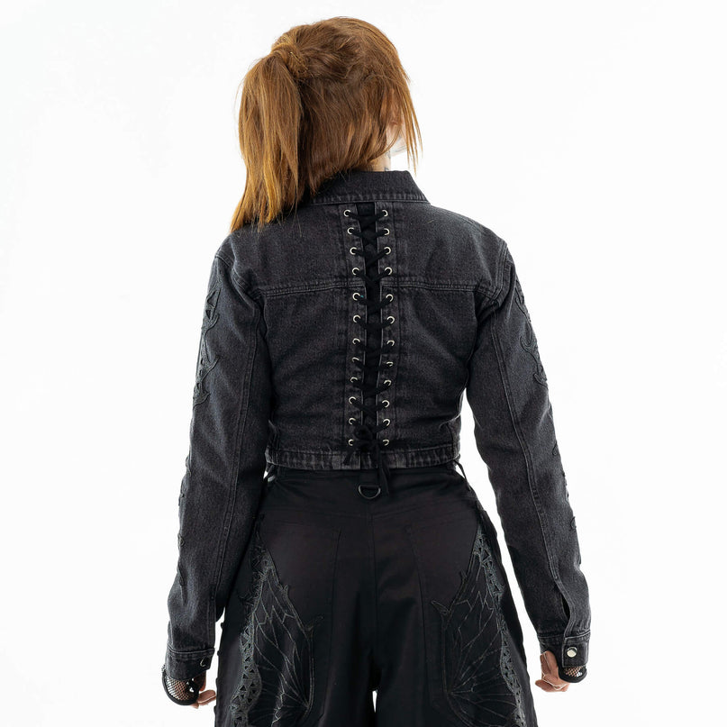 Vixxsin Mariposa Jacket | Black Stonewash