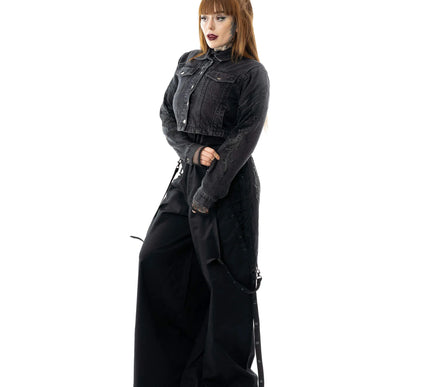Vixxsin Mariposa Jacket | Black Stonewash