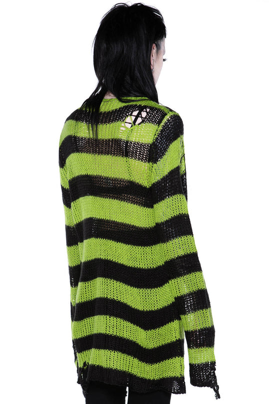 Killstar Slimer Distress Knit Sweater