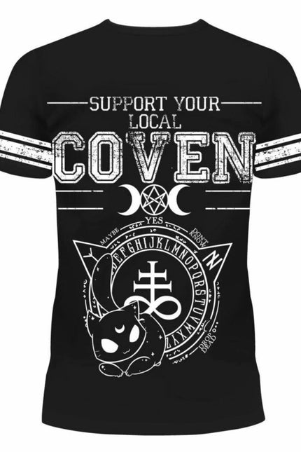 Heartless Moon Cats Varsity T-Shirt | Black