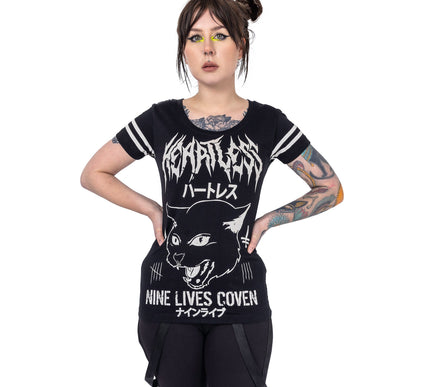 Heartless Nine Lives Varsity T-Shirt | Black