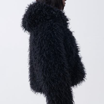 The Ragged Priest Julia Black Shaggy Faux Fur Coat