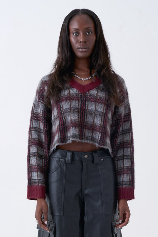 The Ragged Priest Heirloom Grunge Check Knit