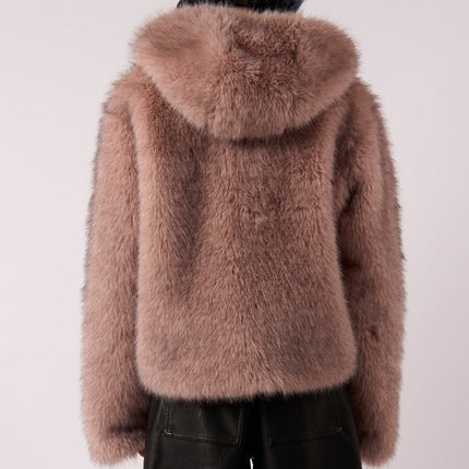 The Ragged Priest Julia Pink Faux Fur Coat