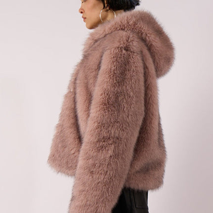 The Ragged Priest Julia Pink Faux Fur Coat