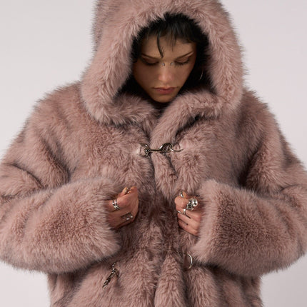 The Ragged Priest Julia Pink Faux Fur Coat
