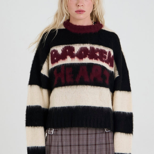 The Ragged Priest Tragic Stripe Graphic Knit