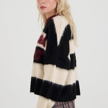 The Ragged Priest Tragic Stripe Graphic Knit