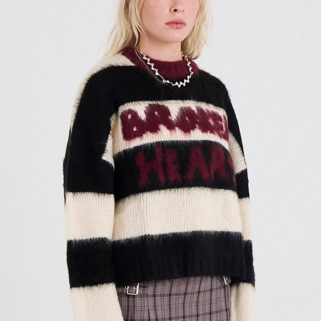 The Ragged Priest Tragic Stripe Graphic Knit