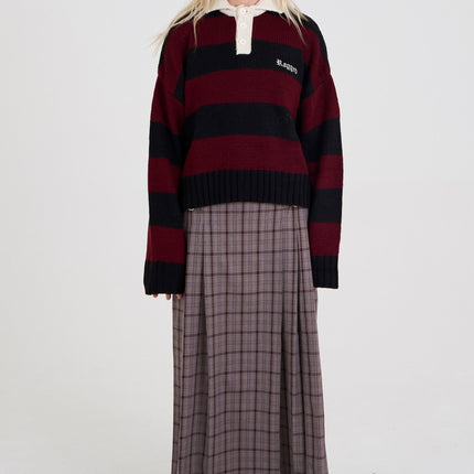 The Ragged Priest Trophy Stripe Skull Rugby Knit