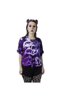 Innocent Romilly Top | Purple / Black Tie dye