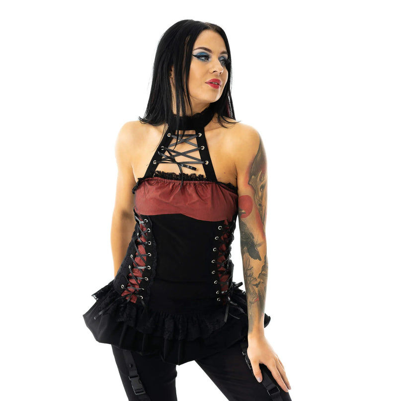 Poizen Industries Rosabel Top | Red / Black