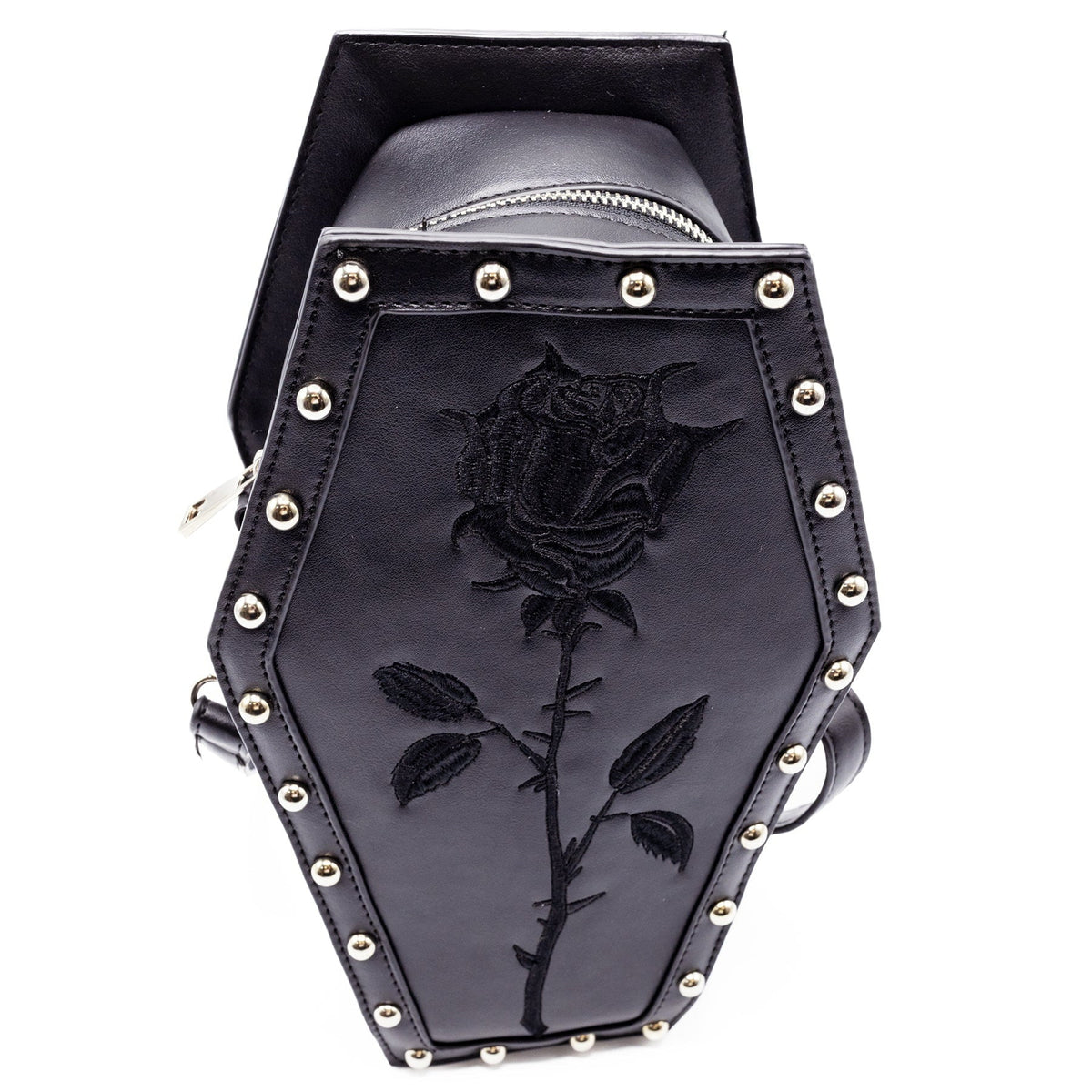 Heartless Rose Coffin Bag | Black