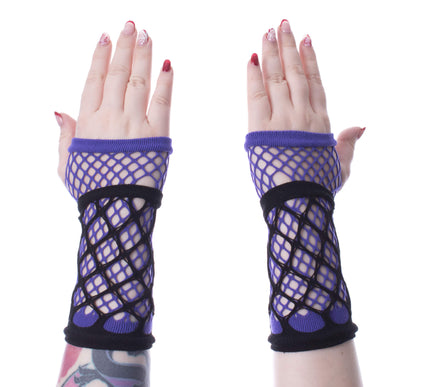 Poizen Industries Ruby Mesh Gloves | Purple / Blac