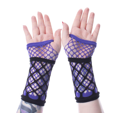 Poizen Industries Ruby Mesh Gloves | Purple / Blac