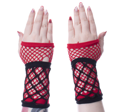 Poizen Industries Ruby Mesh Gloves | Red / Black