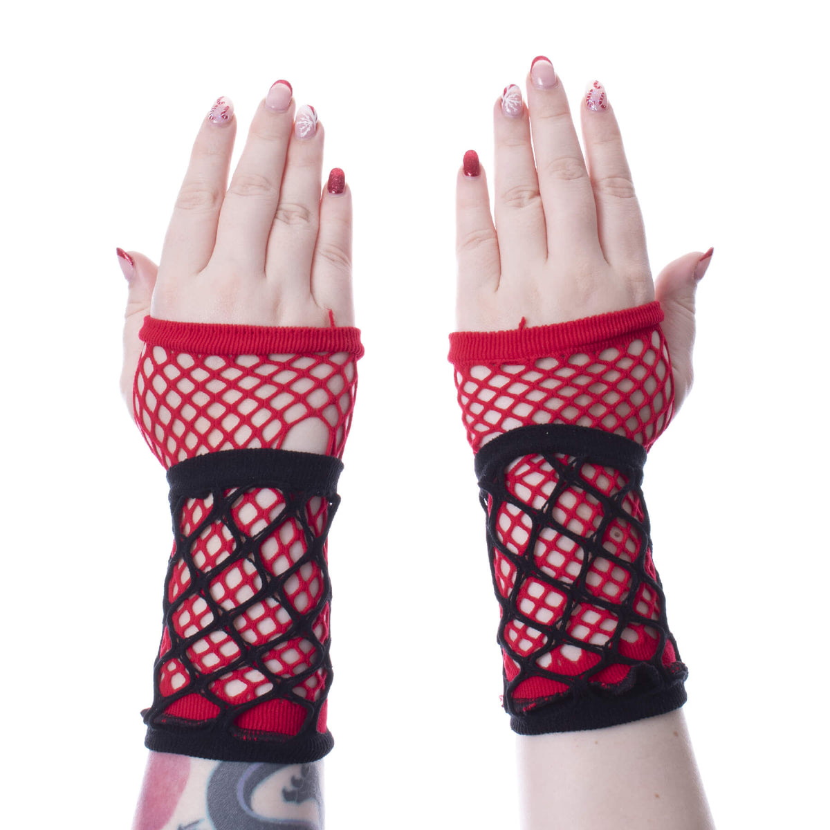 Poizen Industries Ruby Mesh Gloves | Red / Black