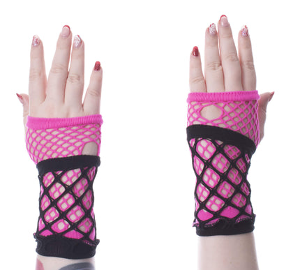 Poizen Industries Ruby Mesh Gloves | Pink / Black