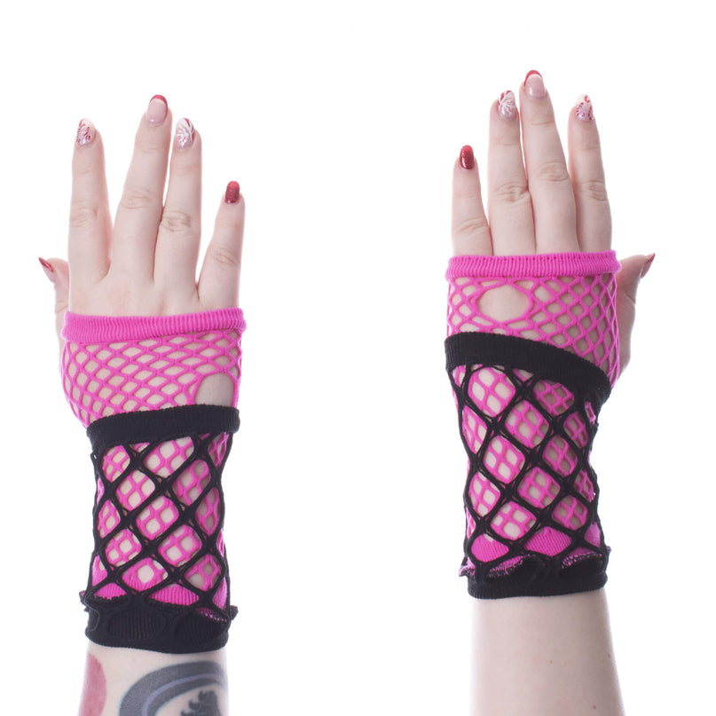Poizen Industries Ruby Mesh Gloves | Pink / Black