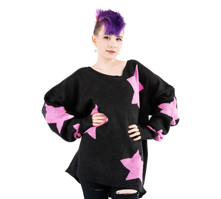 Heartless Seeing Stars Jumper | Pink / Black